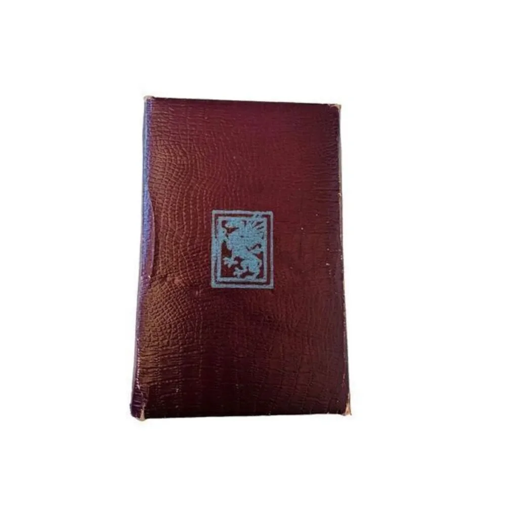 Antique Needle Booklet Double Folding Maroon With Blue Flowers‎ Czechoslovakia